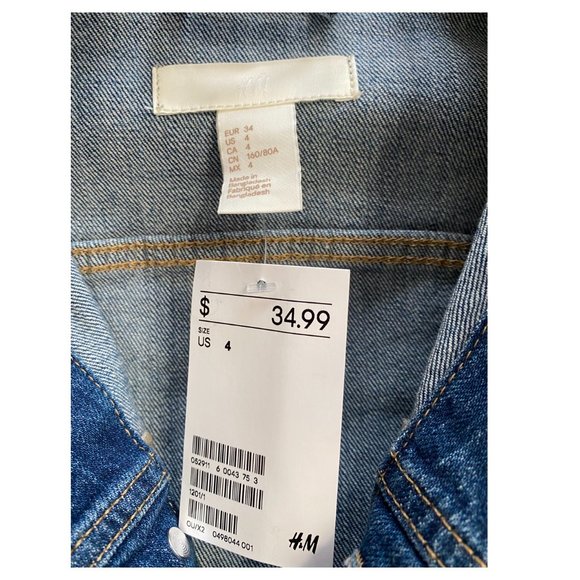 H&M Medium Wash Cropped Denim Jacket - Picture 5 of 5